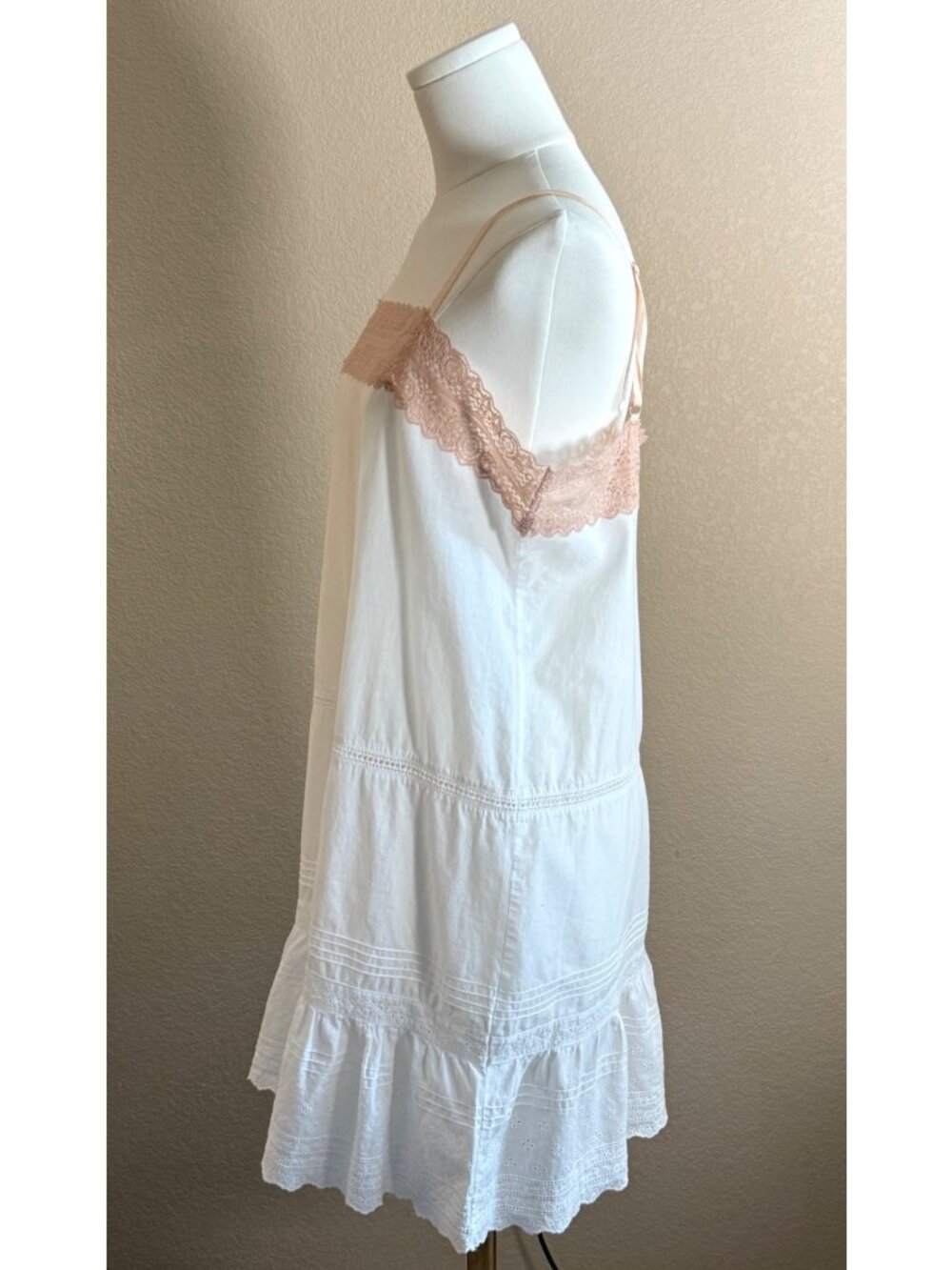 Princesse Tam Tam Slip Dress Lace Trim White Romantic Vintage Inspired - Picture 3 of 8